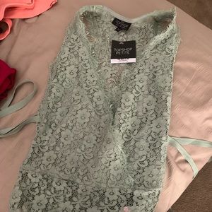 Topshop Lace Tie Bodysuit